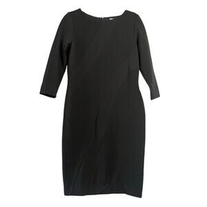 Doncaster 3/4 Sleeve Asymmetric Black Pencil Dress Sz 6